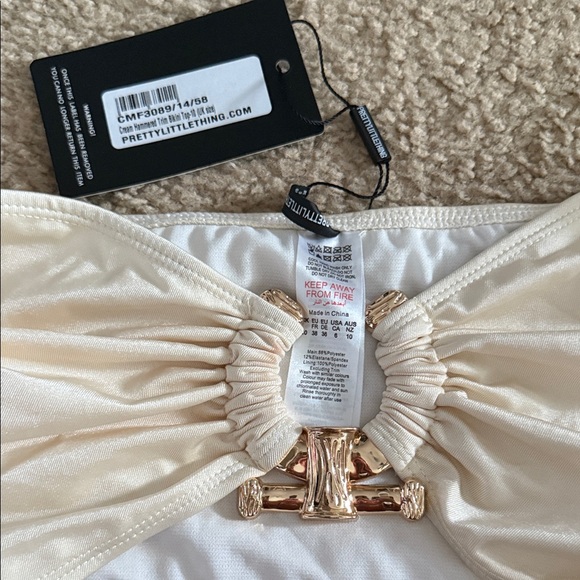 PrettyLittleThing Cream Bikini with Gold Detail - Picture 3 of 5